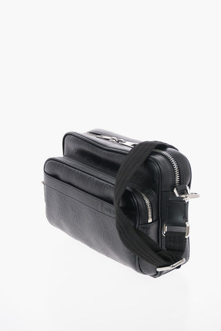 Leather PIERCED MONOGRAM Camera Bag with All Over Logo