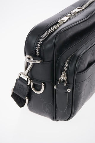 Leather PIERCED MONOGRAM Camera Bag with All Over Logo