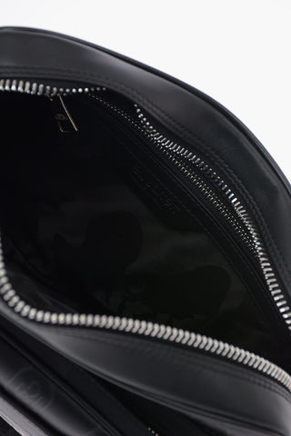 Leather PIERCED MONOGRAM Camera Bag with All Over Logo