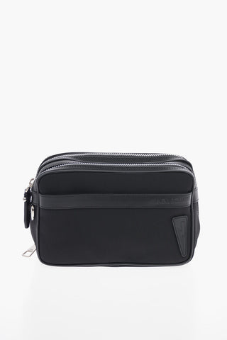 Textile BALLISTIC PIERCED Toiletry Bag with Leather Trimmings