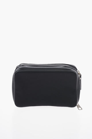 Textile BALLISTIC PIERCED Toiletry Bag with Leather Trimmings