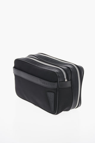 Textile BALLISTIC PIERCED Toiletry Bag with Leather Trimmings