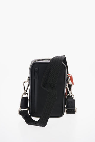 Leather MONOGRAM SPLIT PIERCED Bag with Removable Shoulder Strap