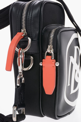 Leather MONOGRAM SPLIT PIERCED Bag with Removable Shoulder Strap