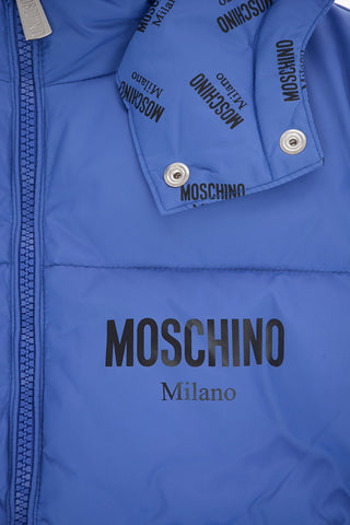 Logo Printed Hooded Down Jacket