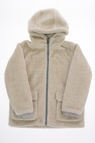 Hooded Faux Leather Teddy Jacket
