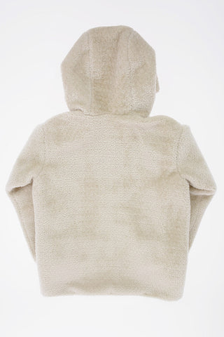 Hooded Faux Leather Teddy Jacket