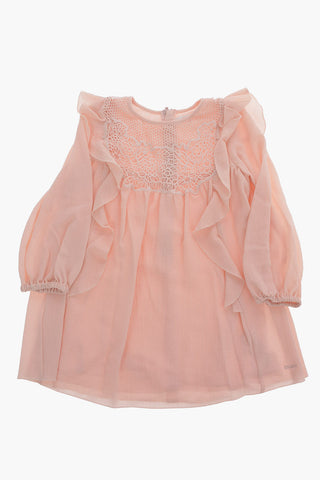 Ruffled Dress with Lace Detail