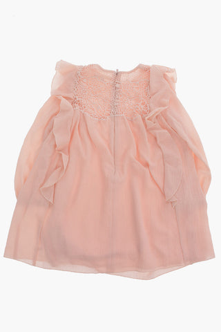Ruffled Dress with Lace Detail
