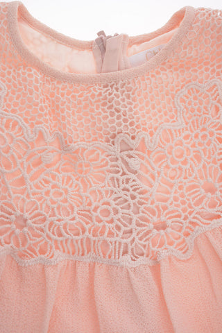 Ruffled Dress with Lace Detail