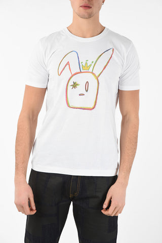 Rainbow Rabbit Printed Crew-Neck T-Shirt
