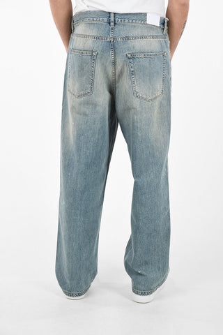Acid Wash Printed Wide RE REPAINTING Jeans 27cm