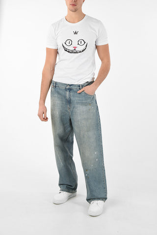 Acid Wash Printed Wide RE REPAINTING Jeans 27cm