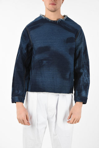 Frayed Hem PHOTOGRAPHIC Denim Shirt