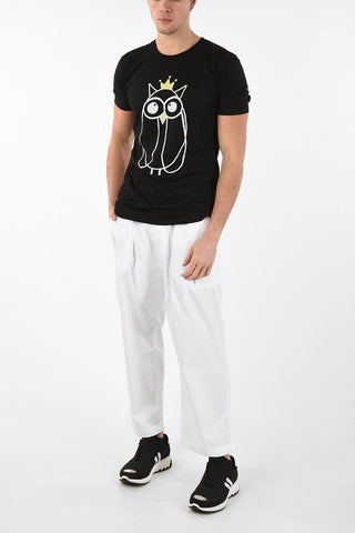 Owl Printed Crew-Neck T-Shirt 