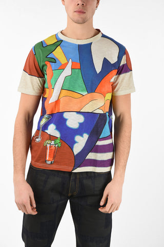 WESSELMANN Printed Cotton and Linen T-shirt