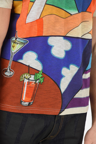 WESSELMANN Printed Cotton and Linen T-shirt
