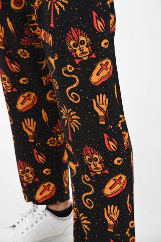 Printed PARADISIUM Joggers with Elastic Waist Band