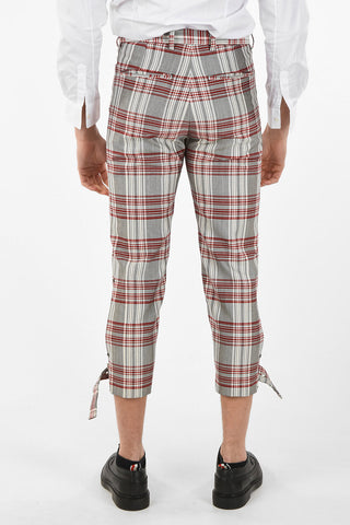 High Waist District Check Cropped Pants
