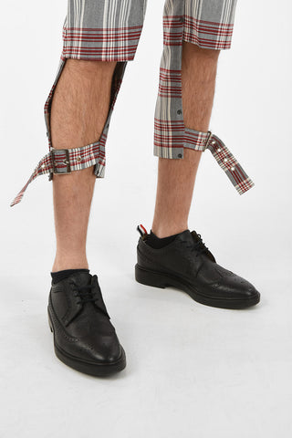 High Waist District Check Cropped Pants