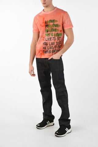 Cotton and Linen Printed LOVE Crew-Neck T-Shirt 