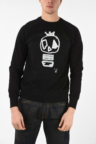 Cotton Skull Printed Crew-Neck Sweatshirt