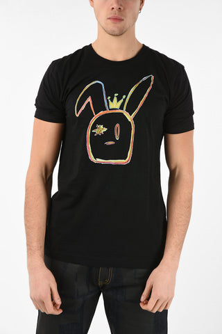 Rainbow Rabbit Printed Crew-Neck T-Shirt