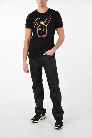 Rainbow Rabbit Printed Crew-Neck T-Shirt