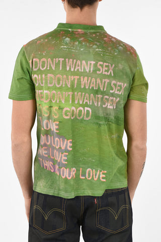 T-Shirt Girocollo DON'T WANT in Cotone e Lino con Stampa