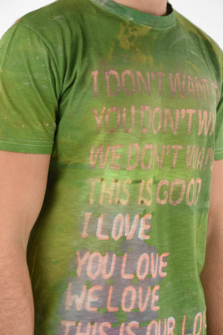 T-Shirt Girocollo DON'T WANT in Cotone e Lino con Stampa