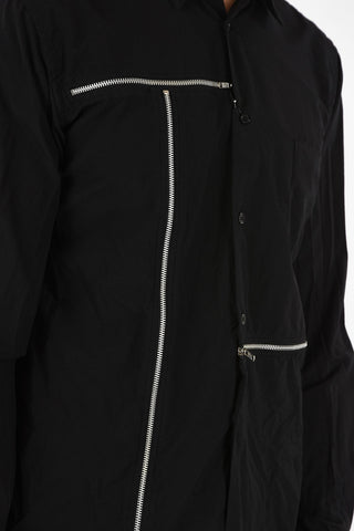 BLACK Shirt with Zip CLosure Details