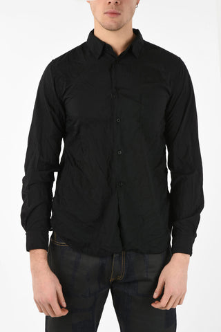 BLACK Classic Collar Shirt with Zip
