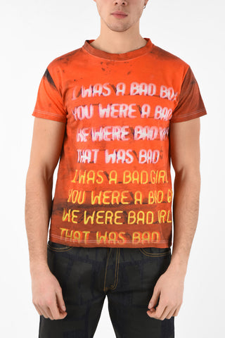 Cotton and Linen Printed WAS Crew-Neck T-Shirt