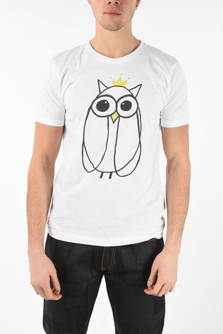 Owl Printed Crew-Neck T-Shirt 