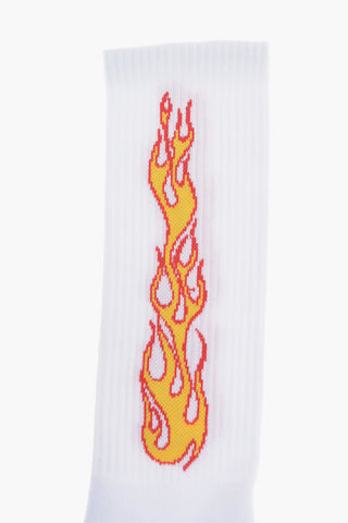 Stretch Cotton Embroidered FLAMES Socks