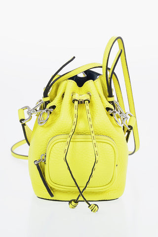 Leather MINI MON TRESOR Bucket Bag with Removable Shoulder Straps