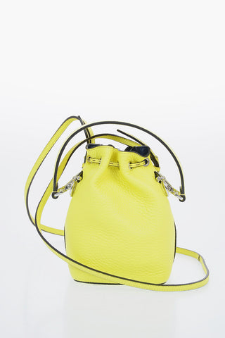 Leather MINI MON TRESOR Bucket Bag with Removable Shoulder Straps