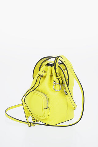 Leather MINI MON TRESOR Bucket Bag with Removable Shoulder Straps