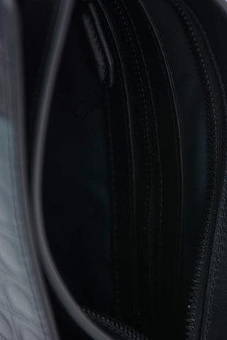 Leather Monogram Crossbody Bag with Magnetic Closure