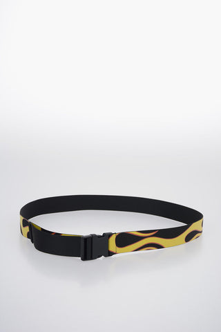 Adjustable Printed BURNING Belt with Clip Buckle