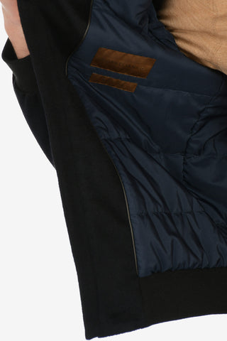 ID fur collar virgin wool outerwear jacket