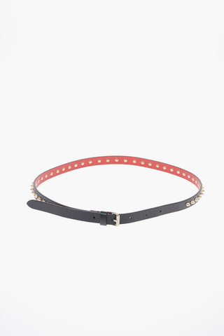 LOUBISPIKES 15mm Leather Studded Slim Belt