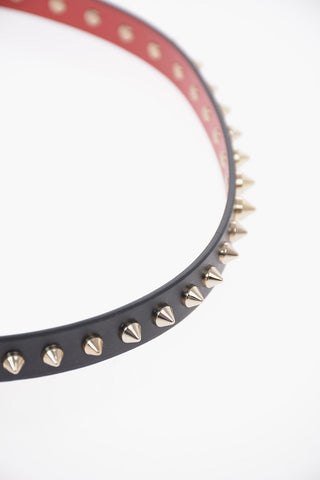 LOUBISPIKES 15mm Leather Studded Slim Belt
