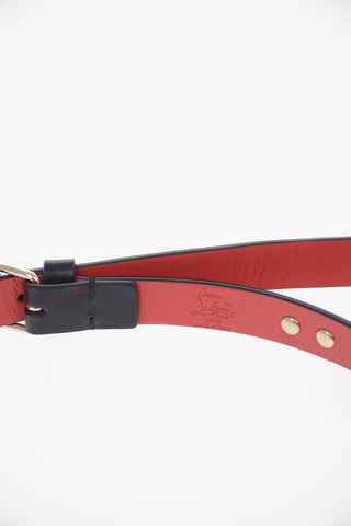 LOUBISPIKES 15mm Leather Studded Slim Belt
