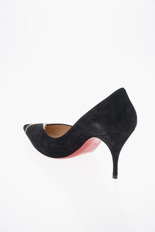 8cm Suede Leather Pumps with Strass