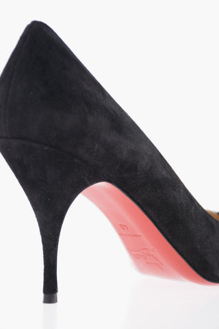 8cm Suede Leather Pumps with Strass