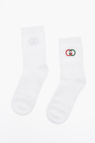 Logo Embroidered Sock