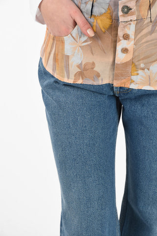 Jeans Tapered Fit con Dettaglio Floreale