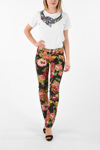 Floral Printed Slim Fit Jeans