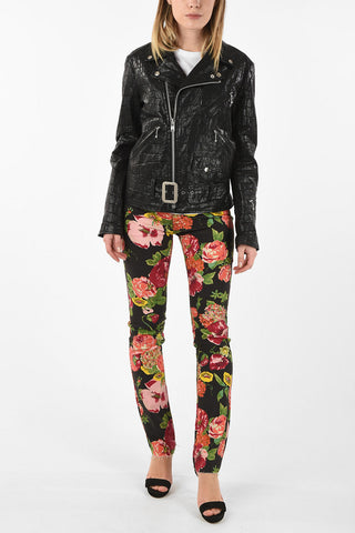 JUNYA WATANABE Croco Printed Leather Jacket with Belt 
